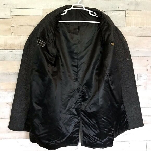 Saks Fifth Avenue Gray Wool Long Dress Coat 41 - Picture 5 of 8